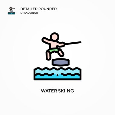 Su kayağı vektör simgesi. Modern vektör illüstrasyon kavramları. Düzenlemesi ve kişiselleştirmesi kolay.