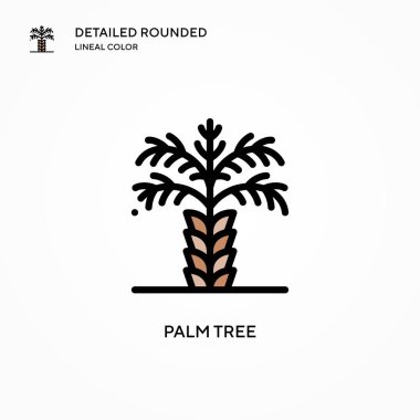 Palmiye ağacı vektör simgesi. Modern vektör illüstrasyon kavramları. Düzenlemesi ve kişiselleştirmesi kolay.
