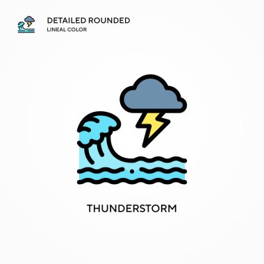 Fırtına vektör simgesi. Modern vektör illüstrasyon kavramları. Düzenlemesi ve kişiselleştirmesi kolay.