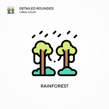 Yağmur ormanı vektör simgesi. Modern vektör illüstrasyon kavramları. Düzenlemesi ve kişiselleştirmesi kolay.