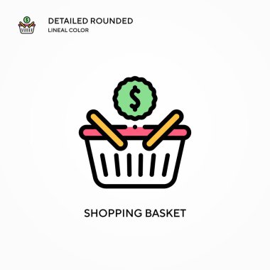 Alışveriş sepeti ikonu. Modern vektör illüstrasyon kavramları. Düzenlemesi ve kişiselleştirmesi kolay.