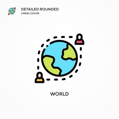 Dünya vektör simgesi. Modern vektör illüstrasyon kavramları. Düzenlemesi ve kişiselleştirmesi kolay.