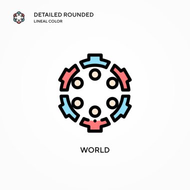 Dünya vektör simgesi. Modern vektör illüstrasyon kavramları. Düzenlemesi ve kişiselleştirmesi kolay.
