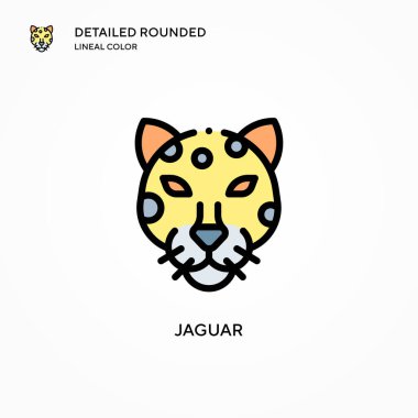 Jaguar vektör simgesi. Modern vektör illüstrasyon kavramları. Düzenlemesi ve kişiselleştirmesi kolay.