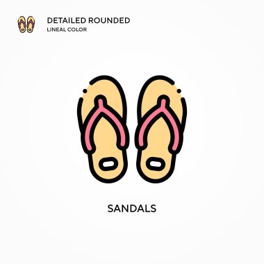 Sandals vektör simgesi. Modern vektör illüstrasyon kavramları. Düzenlemesi ve kişiselleştirmesi kolay.