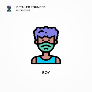 Erkek vektör simgesi. Modern vektör illüstrasyon kavramları. Düzenlemesi ve kişiselleştirmesi kolay.