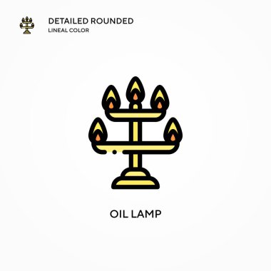 Yağ lambası vektör simgesi. Modern vektör illüstrasyon kavramları. Düzenlemesi ve kişiselleştirmesi kolay.