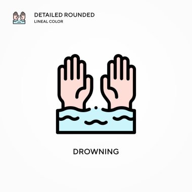 Vektör simgesi boğuluyor. Modern vektör illüstrasyon kavramları. Düzenlemesi ve kişiselleştirmesi kolay.