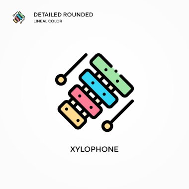 Ksilofon vektör simgesi. Modern vektör illüstrasyon kavramları. Düzenlemesi ve kişiselleştirmesi kolay.