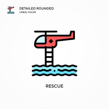 Kurtarma vektör simgesi. Modern vektör illüstrasyon kavramları. Düzenlemesi ve kişiselleştirmesi kolay.