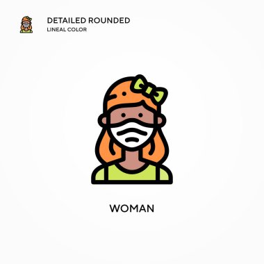 Kadın vektör simgesi. Modern vektör illüstrasyon kavramları. Düzenlemesi ve kişiselleştirmesi kolay.
