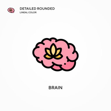 Beyin vektör simgesi. Modern vektör illüstrasyon kavramları. Düzenlemesi ve kişiselleştirmesi kolay.