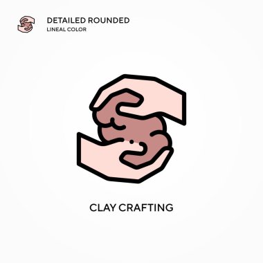 Clay vektör ikonu yapıyor. Modern vektör illüstrasyon kavramları. Düzenlemesi ve kişiselleştirmesi kolay.