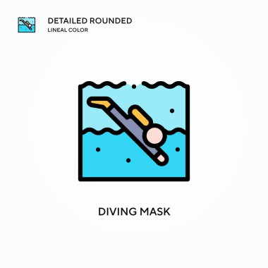 Dalış maskesi vektör simgesi. Modern vektör illüstrasyon kavramları. Düzenlemesi ve kişiselleştirmesi kolay.