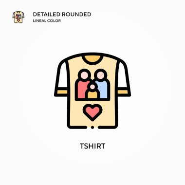 Tshirt vektör simgesi. Modern vektör illüstrasyon kavramları. Düzenlemesi ve kişiselleştirmesi kolay.