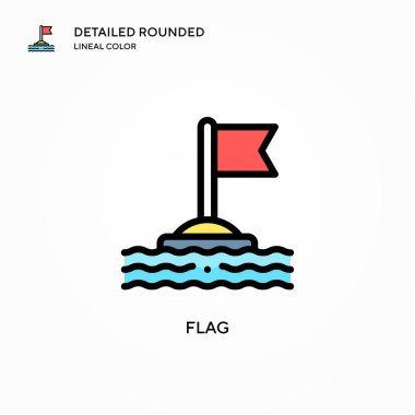 Bayrak vektör simgesi. Modern vektör illüstrasyon kavramları. Düzenlemesi ve kişiselleştirmesi kolay.