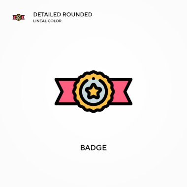 Rozet vektör simgesi. Modern vektör illüstrasyon kavramları. Düzenlemesi ve kişiselleştirmesi kolay.