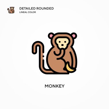Maymun vektör simgesi. Modern vektör illüstrasyon kavramları. Düzenlemesi ve kişiselleştirmesi kolay.
