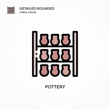 Çömlek vektör simgesi. Modern vektör illüstrasyon kavramları. Düzenlemesi ve kişiselleştirmesi kolay.