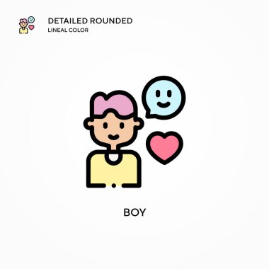 Erkek vektör simgesi. Modern vektör illüstrasyon kavramları. Düzenlemesi ve kişiselleştirmesi kolay.