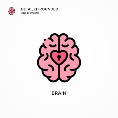 Beyin vektör simgesi. Modern vektör illüstrasyon kavramları. Düzenlemesi ve kişiselleştirmesi kolay.