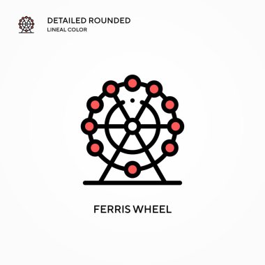 Dönme dolap vektör simgesi. Modern vektör illüstrasyon kavramları. Düzenlemesi ve kişiselleştirmesi kolay.