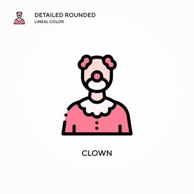 Palyaço vektör simgesi. Modern vektör illüstrasyon kavramları. Düzenlemesi ve kişiselleştirmesi kolay.