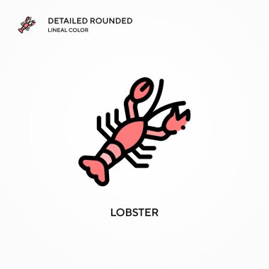 Istakoz vektör simgesi. Modern vektör illüstrasyon kavramları. Düzenlemesi ve kişiselleştirmesi kolay.