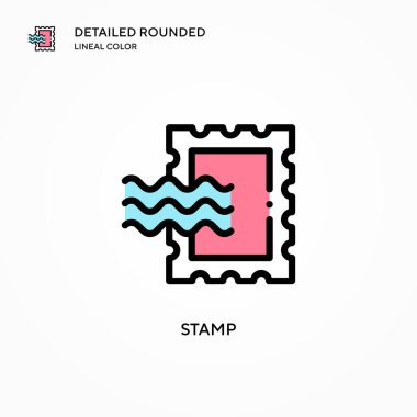 Pul vektör simgesi. Modern vektör illüstrasyon kavramları. Düzenlemesi ve kişiselleştirmesi kolay.