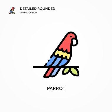 Papağan vektör simgesi. Modern vektör illüstrasyon kavramları. Düzenlemesi ve kişiselleştirmesi kolay.