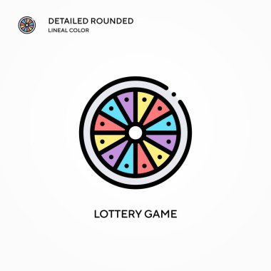 Piyango oyun vektör simgesi. Modern vektör illüstrasyon kavramları. Düzenlemesi ve kişiselleştirmesi kolay.