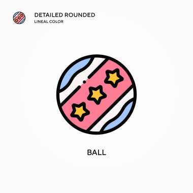 Top vektör simgesi. Modern vektör illüstrasyon kavramları. Düzenlemesi ve kişiselleştirmesi kolay.