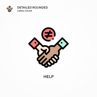 Vektör simgesine yardım et. Modern vektör illüstrasyon kavramları. Düzenlemesi ve kişiselleştirmesi kolay.