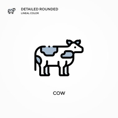 İnek vektör simgesi. Modern vektör illüstrasyon kavramları. Düzenlemesi ve kişiselleştirmesi kolay.