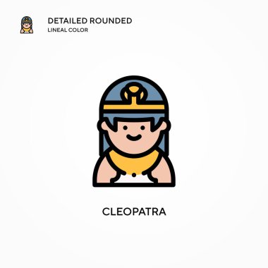 Kleopatra vektör simgesi. Modern vektör illüstrasyon kavramları. Düzenlemesi ve kişiselleştirmesi kolay.