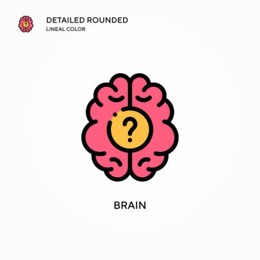 Beyin vektör simgesi. Modern vektör illüstrasyon kavramları. Düzenlemesi ve kişiselleştirmesi kolay.
