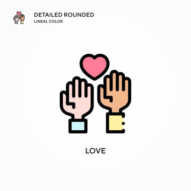 Aşk vektör simgesi. Modern vektör illüstrasyon kavramları. Düzenlemesi ve kişiselleştirmesi kolay.