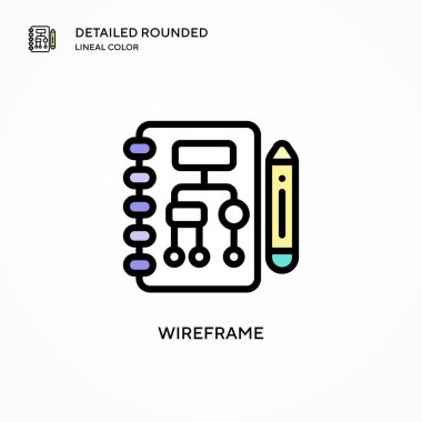 Kablo çerçeve vektör simgesi. Modern vektör illüstrasyon kavramları. Düzenlemesi ve kişiselleştirmesi kolay.