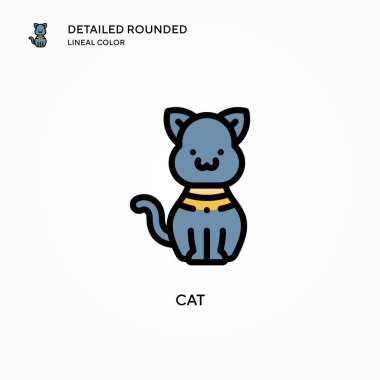 Kedi vektör simgesi. Modern vektör illüstrasyon kavramları. Düzenlemesi ve kişiselleştirmesi kolay.