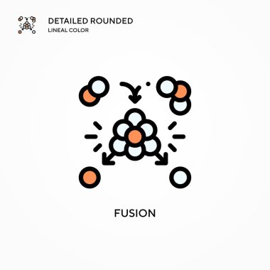 Füzyon vektör simgesi. Modern vektör illüstrasyon kavramları. Düzenlemesi ve kişiselleştirmesi kolay.