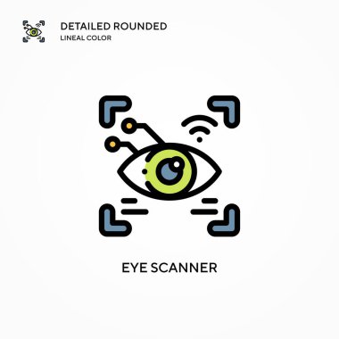 Göz tarayıcı vektör simgesi. Modern vektör illüstrasyon kavramları. Düzenlemesi ve kişiselleştirmesi kolay.