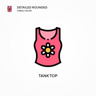 Tank üst vektör simgesi. Modern vektör illüstrasyon kavramları. Düzenlemesi ve kişiselleştirmesi kolay.