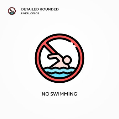 Yüzme vektörü simgesi yok. Modern vektör illüstrasyon kavramları. Düzenlemesi ve kişiselleştirmesi kolay.