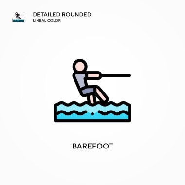 Yalınayak vektör simgesi. Modern vektör illüstrasyon kavramları. Düzenlemesi ve kişiselleştirmesi kolay.