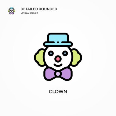 Palyaço vektör simgesi. Modern vektör illüstrasyon kavramları. Düzenlemesi ve kişiselleştirmesi kolay.