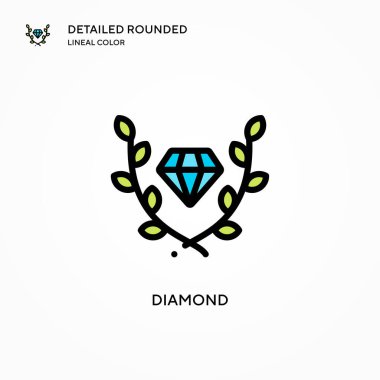Elmas vektör simgesi. Modern vektör illüstrasyon kavramları. Düzenlemesi ve kişiselleştirmesi kolay.