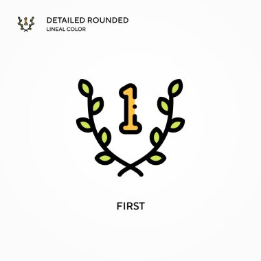 İlk vektör simgesi. Modern vektör illüstrasyon kavramları. Düzenlemesi ve kişiselleştirmesi kolay.