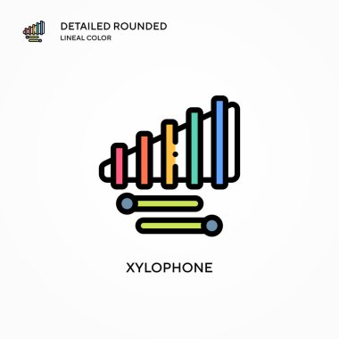 Ksilofon vektör simgesi. Modern vektör illüstrasyon kavramları. Düzenlemesi ve kişiselleştirmesi kolay.