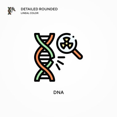 DNA vektör simgesi. Modern vektör illüstrasyon kavramları. Düzenlemesi ve kişiselleştirmesi kolay.