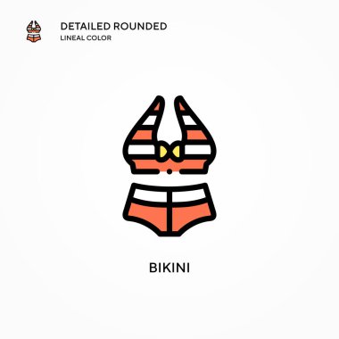 Bikini vektör simgesi. Modern vektör illüstrasyon kavramları. Düzenlemesi ve kişiselleştirmesi kolay.